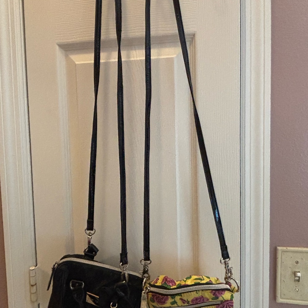 Betsey Johnson Black and Yellow Crossbody Bags